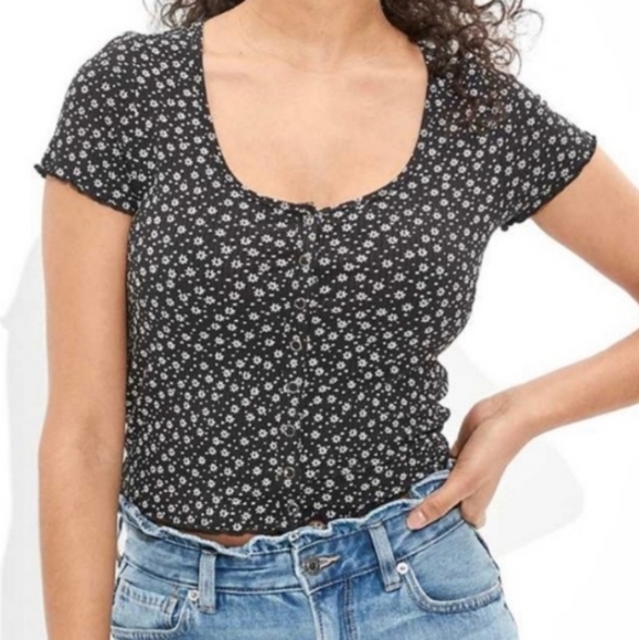 American Eagle Outfitters Soft & Sexy Ribbed Tee - Picture 1 of 9